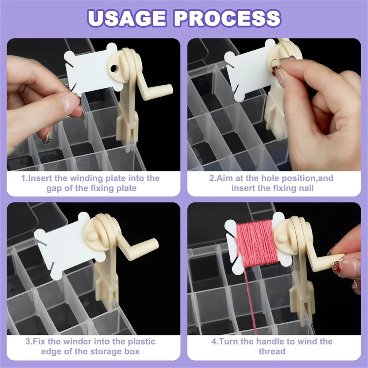Embroidery Floss Organizer,1 Removable 36Compartments with 2 Bobbin Winder 200Pcs Embroidery Floss Bobbins for Craft DIY