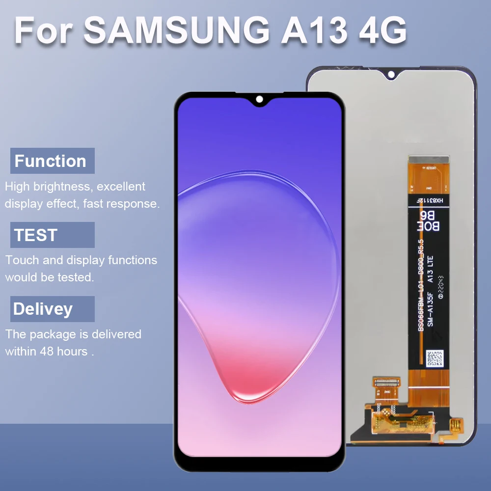 

A13 A135F A135F/DS A135M 6,6 "Сменный экран для Samsung Galaxy A13 4G ЖК-дисплей сенсорный экран дигитайзер с деталями рамки