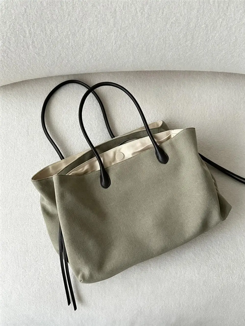 Bolso tote retro de lona gruesa para mujer, de gran capacidad, bandolera, impermeable, de mano