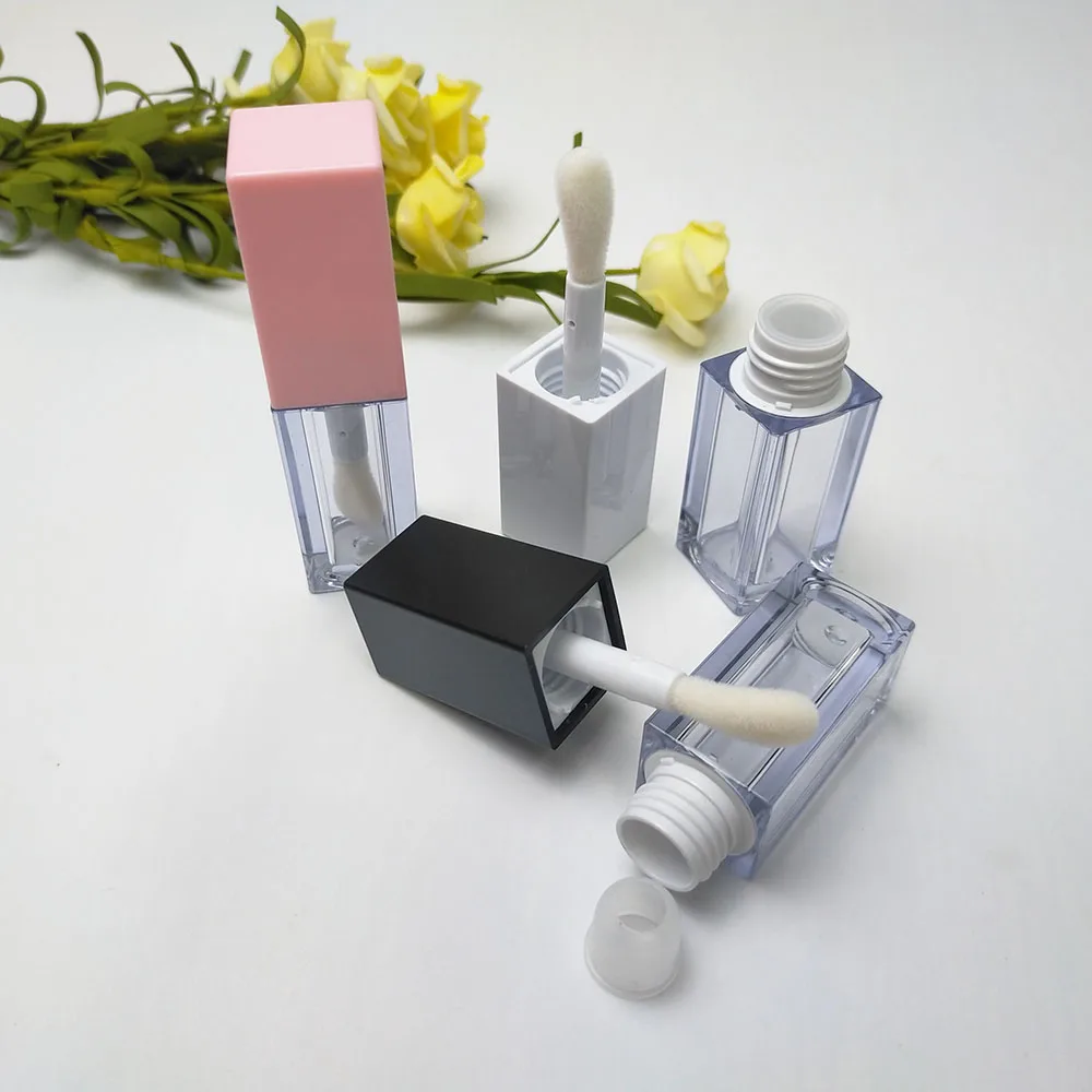 New 5ml Square Lip gloss Tubes Big Brush Cosmetic Containers Wholesale Makeup Beauty Lipstick Lip Balm Packing Bottles