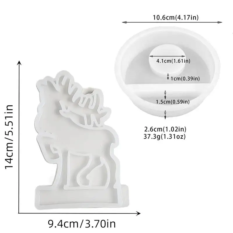 Silicone Candle Holder Mold Christmas Candle Mold Moose-Shaped Plaster Candle Holder Decor Mold Scented Candle Holder MoldFor