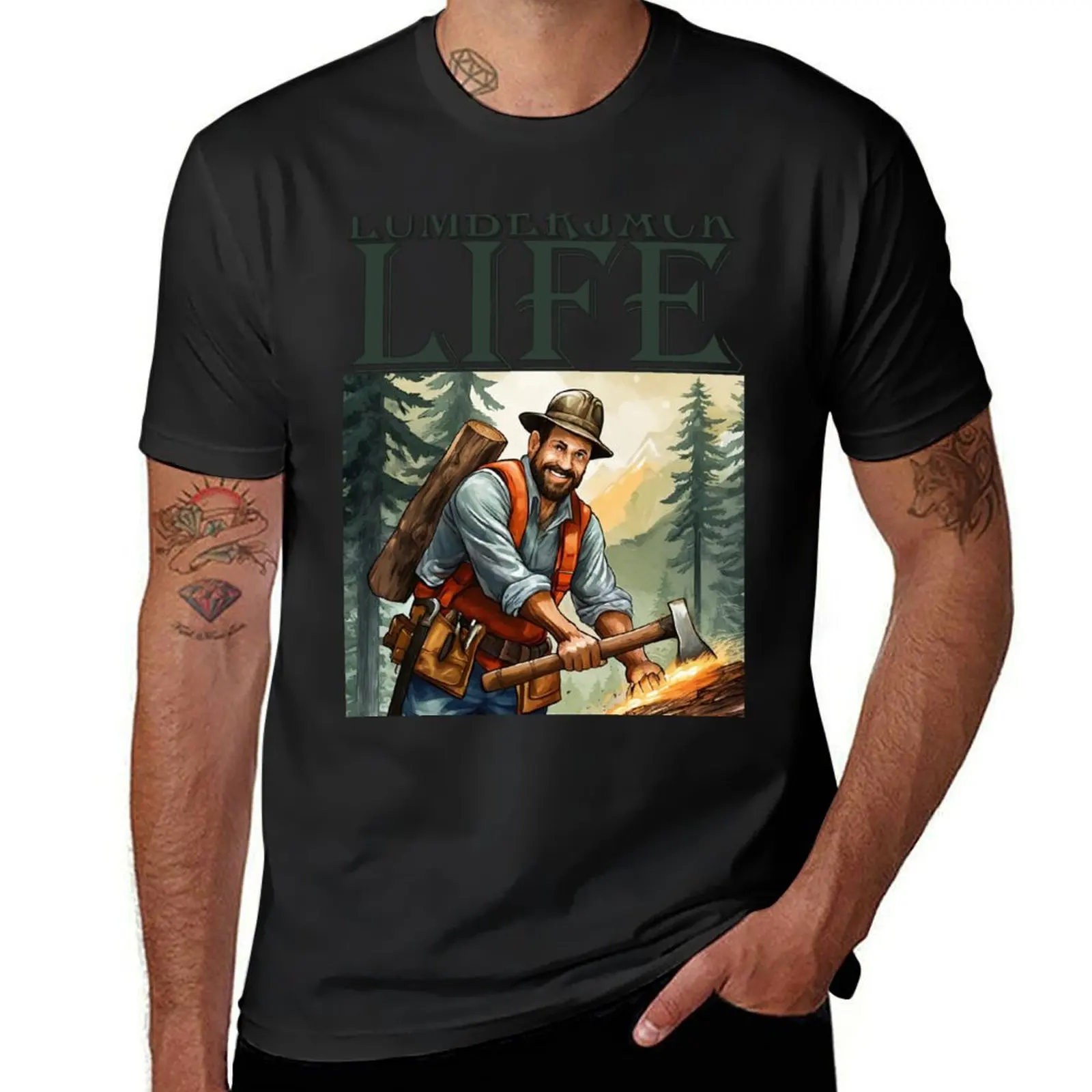 Rustic Lumberjack Life T-Shirt boys whites blanks kawaii clothes Men's clothing