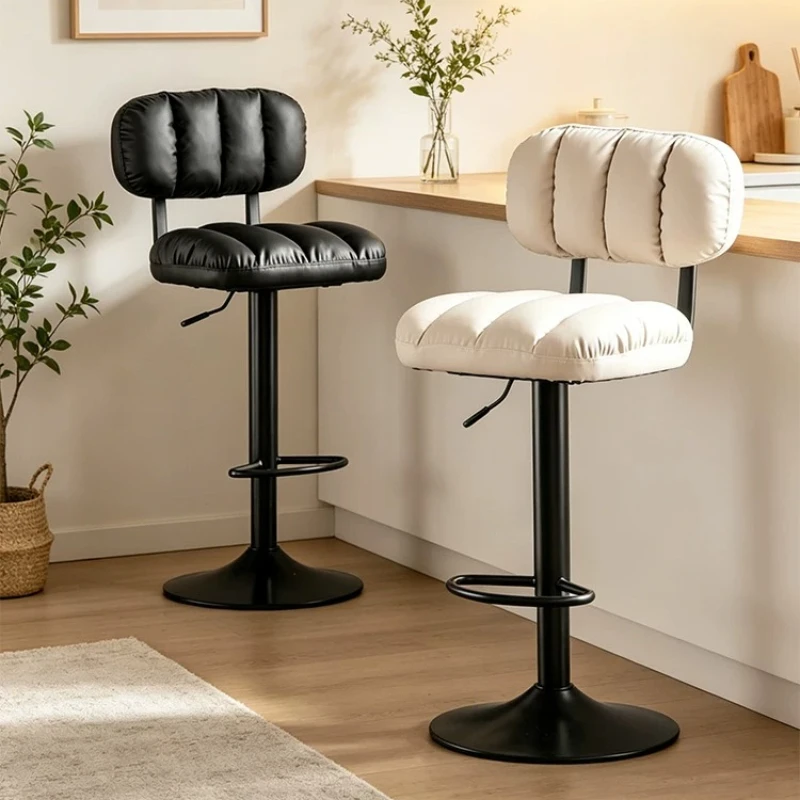 Vintage Comfortable Counter Bar Chair Wooden Relaxing Living Room Minimalist Bar Chair High Design Silla Alta Hotel Furniture