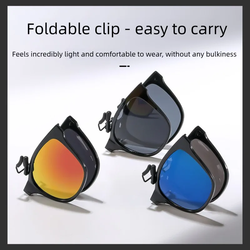 2025 UV400-Schutz, ultraleichte, modische, tragbare Sonnenbrille für Herren, faltbar, zum Aufstecken, für Damen