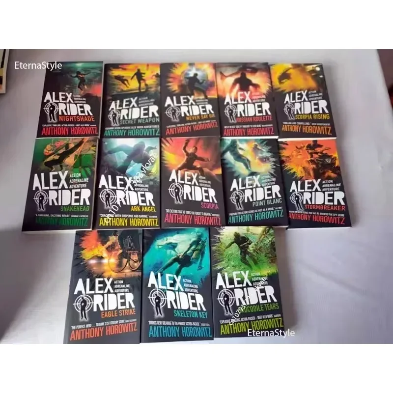 

13 книг, английский роман AlexRiderTheBookCollection, английские книги для детей, коллекция книг на годовщину Алекса Райдера