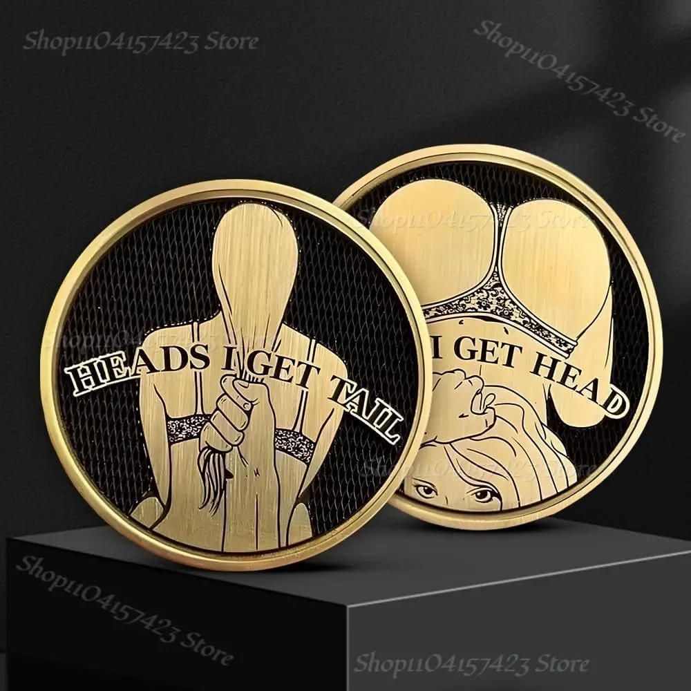 

Funny Heads and Tails Coins,Heads I Get Tails Double Side Adult Sexy Coin Lucky Token,Funny Prank Gifts for Date Night Ideas