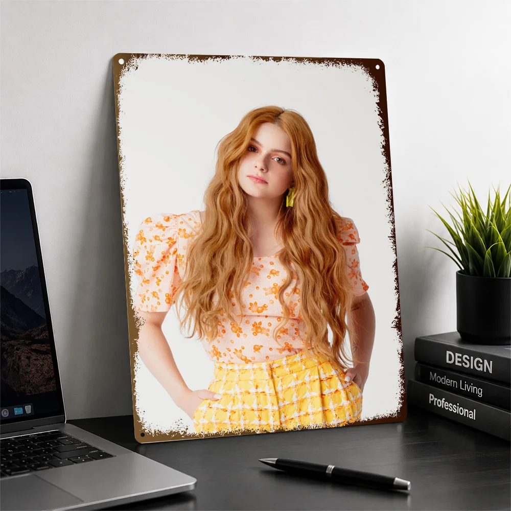 Ariel Winter In Floral Top And Yellow Skirt Aluminum Poster Personalized Metal Tin Sign Fashion Tribute Wall Art Bedroom Decor