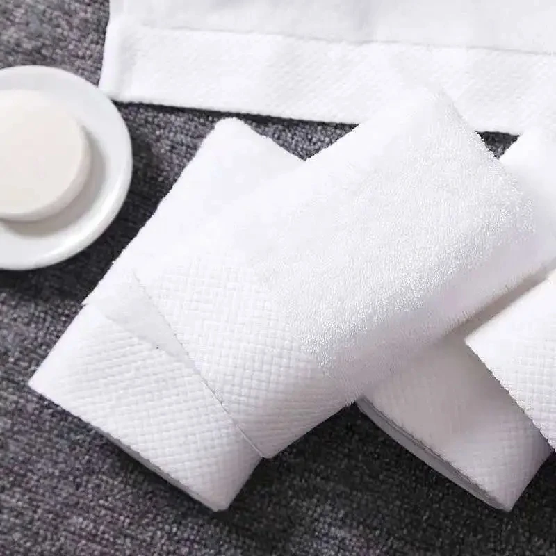 100% Cotton Face Towel 35X75/40X80CM Home Hotel Bathroom White Towels