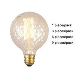 1/3/6/9pcs Pack G95 Pineapple Bulb Retro Edison Lamp Dimmable 40W 2300K Decorative Filament Bulbs for Restaurants Cafes Bar