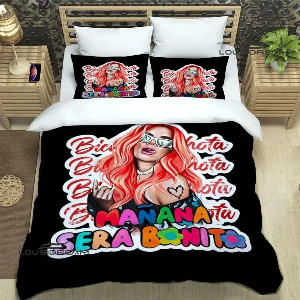 

Karol G star printed Bedding Sets exquisite supplies set duvet cover bed comforter set bedding set luxury birthday gift