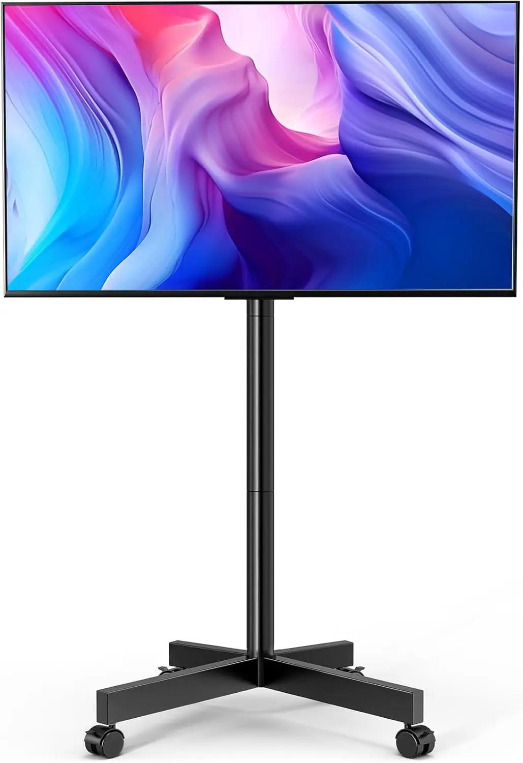 

Мобильная тележка для телевизоров диагональю от 23 до 65 дюймов до 110 фунтов, регулируемая высота, колесиками и креплением наклона, макс. VESA 400x400 мм