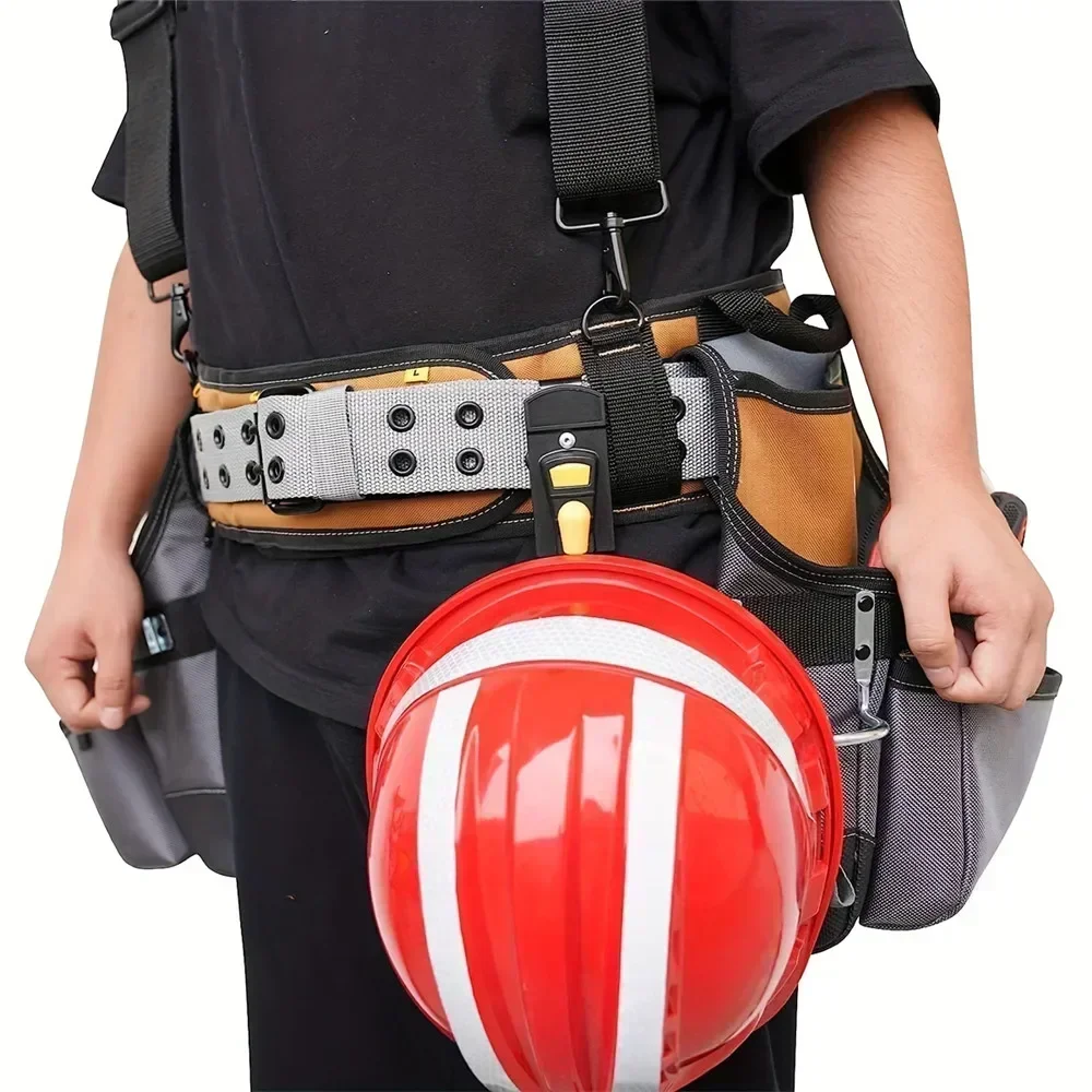 Electrician Working Multifunction Convenient Hanging Tape Helmet Power Drill Metal Tool Holder Hook Tool Belt Bag