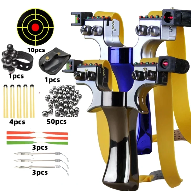 

Рогатка для стрельбы с лазером, высокоточный Противоскользящий мешок с ручкой для охоты, набор Плоских резиновых лент