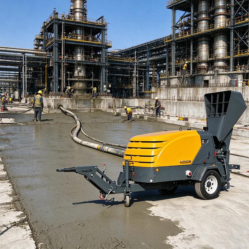 Semi-Dry Screed Pump Mortar Transfer Machine With Mixer For Sand Cement Floor Screed Application