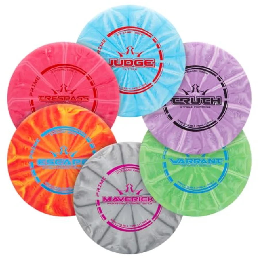 

Набор для диск-гольфа Dynamic Discs Prime Burst 6: 2 диска для близкого заброса, 2 диска для среднего заброса, 2 диска для дальнего заброса, паттер, аксессуары для диск-гольфа для начинающих 170