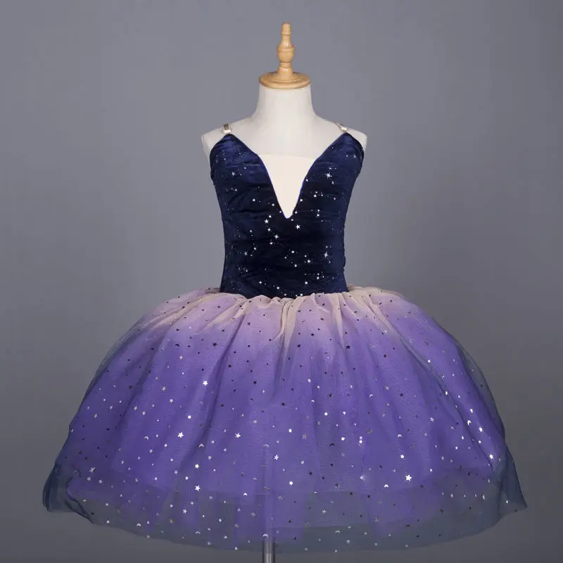 New Blingbing Red Purple Girls Dress Kids Dance Costume Ballet Dress Tutu Skirt Straps Ballerina Dress Leotard Balett Dress