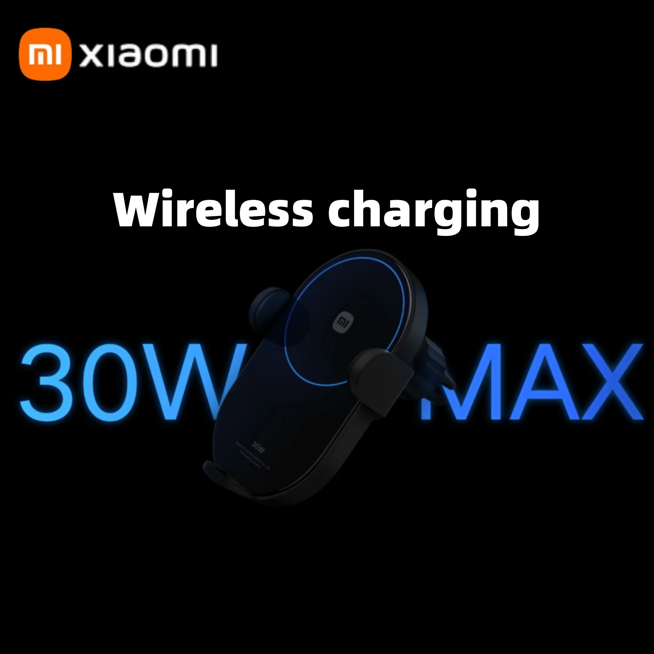 شاحن سيارة لاسلكي Xiaomi 30W Max، شحن فلاش سريع لاسلكي يدعم إيقاف التشغيل وحامل هاتف توسيع حثي