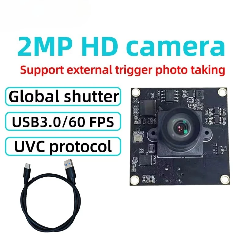 2MP HD Global Shutter YUV 60FPS Camera Module External Trigger Photography USB3.0 Interface AR0234