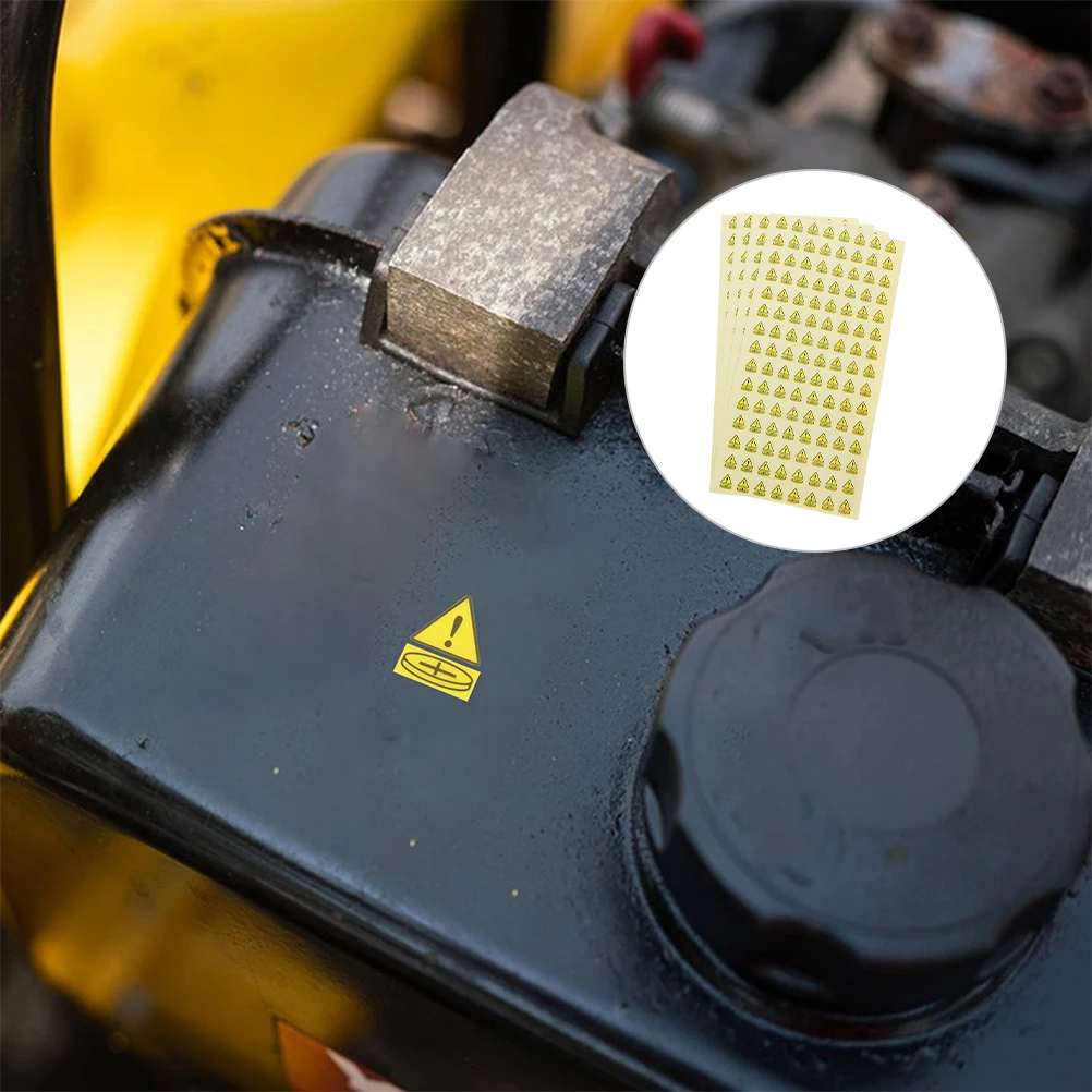 Warning Labels Caution Stickers Safety Decals Yellow Copper Plate Markers Adhesive Paper Longlasting Use