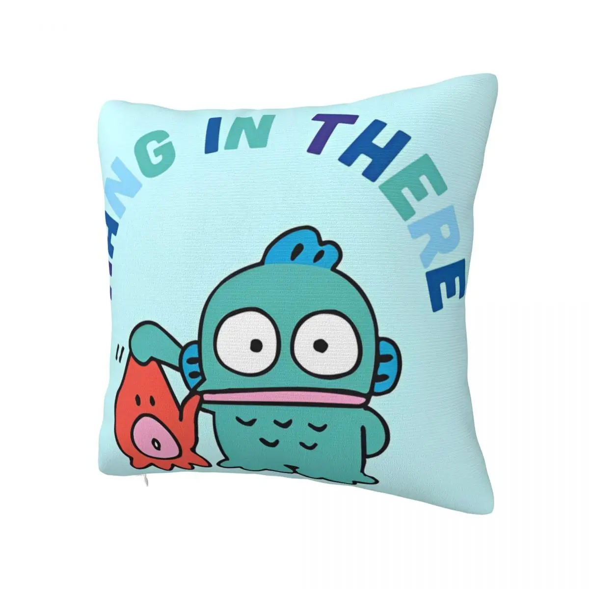 Hangyodon Sayuri Hang In There Cartoon Pillowcase Printing Cushion Cover Cute Kawaii Throw Pillow Case Cover Home Square 40X40cm