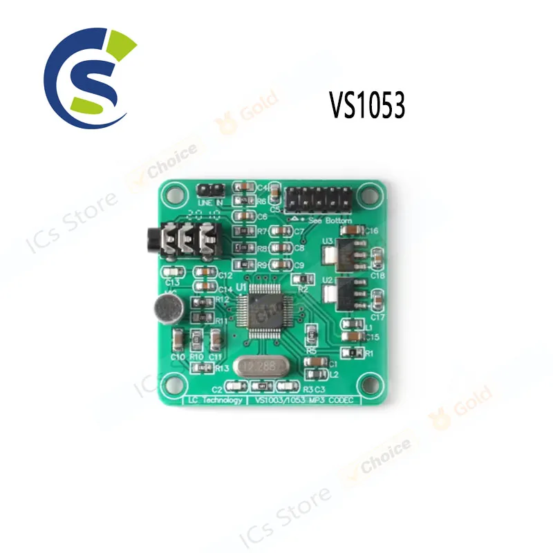 MP3 Module Development Board w/ On-Board Recording Function SPI Interface OGG Encoding Recording Control Signal Filter VS1053