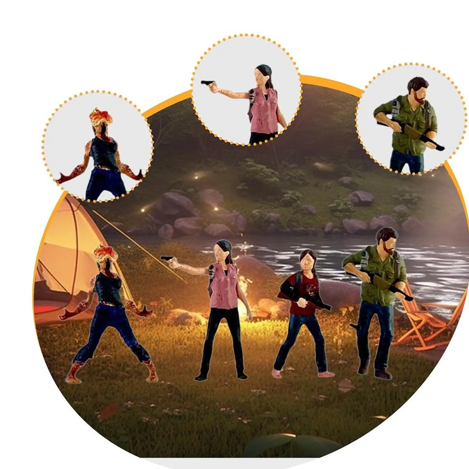 4 Stuks 1/64 Schaal Beeldjes Model Kleine Mensen Creatieve Layout Decoratie Hars Scène Rekwisieten Diorama Collecties Mini Pop Model