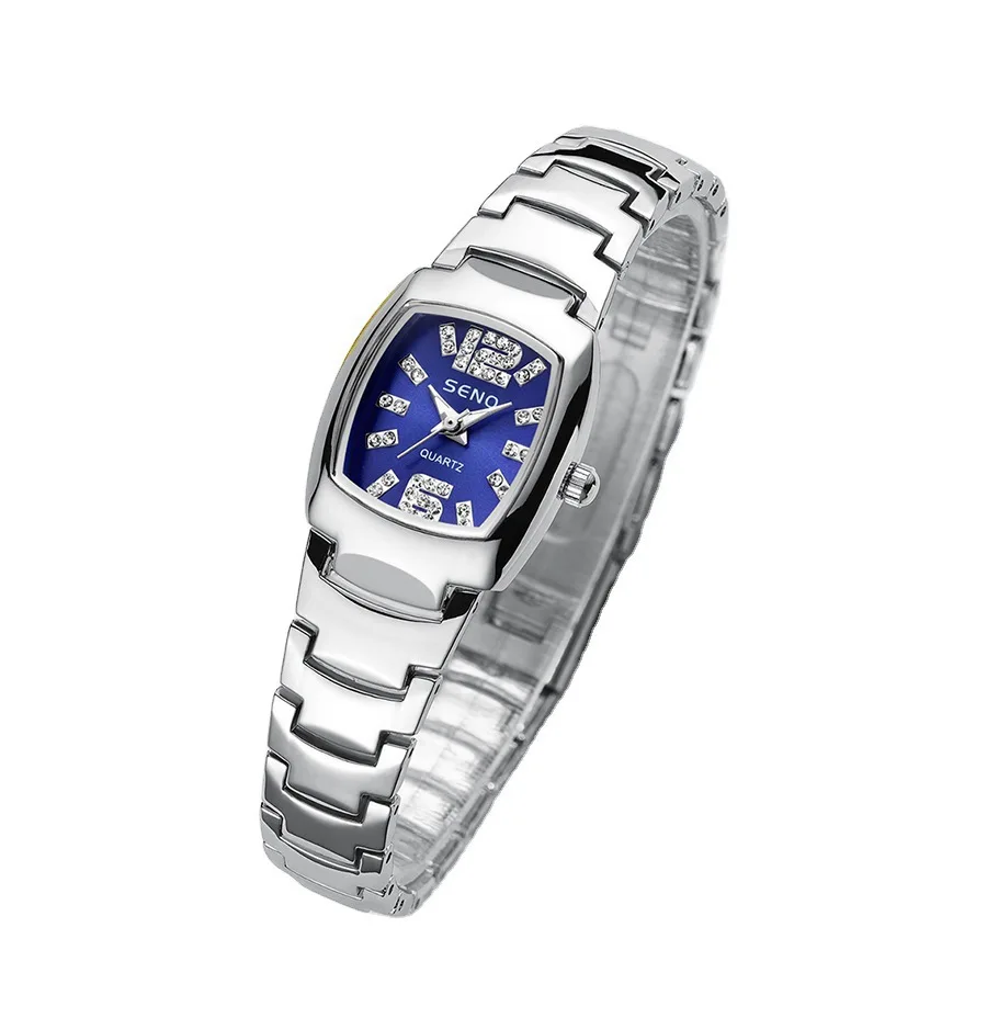 Темпераментная школьница, маленькие квадратные часы, трендовые женские часы, кварцевые часы, новый женский комплект с бриллиантами