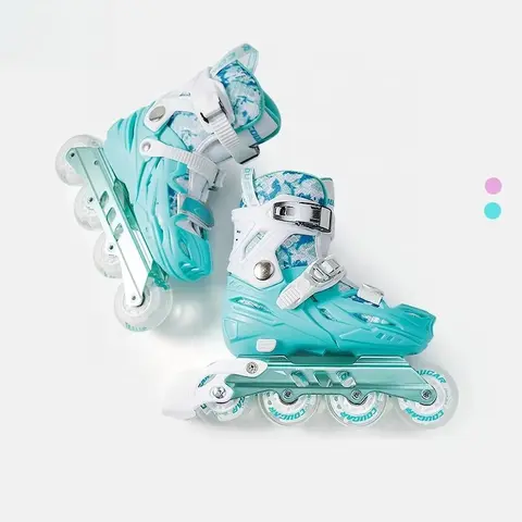 Kids Adjustable Inline Skates Light up Wheels Children Roller Blades Outdoor Skating Shoes Beginner Training Skates OEM ODM