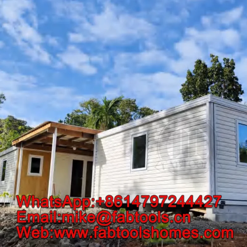 Modern design container house Prefabricated steel frame building with garage Custom modular living rooms