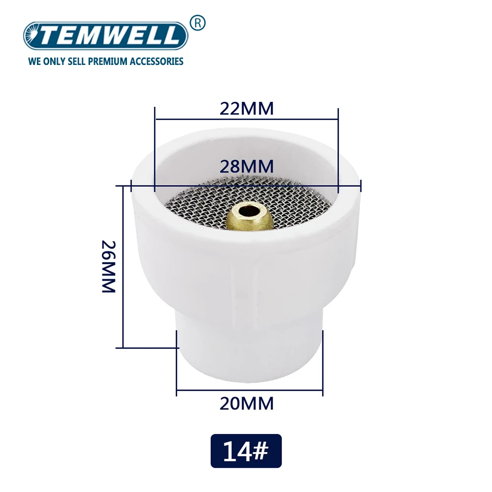 Imagem -03 - Copo Cerâmico da Alumina do Bocal Tig Soldagem Tocha Cerâmica Tig Welding Cup 10 12 14 16 24 Wp9 Wp20 Wp17 Wp18 Wp26