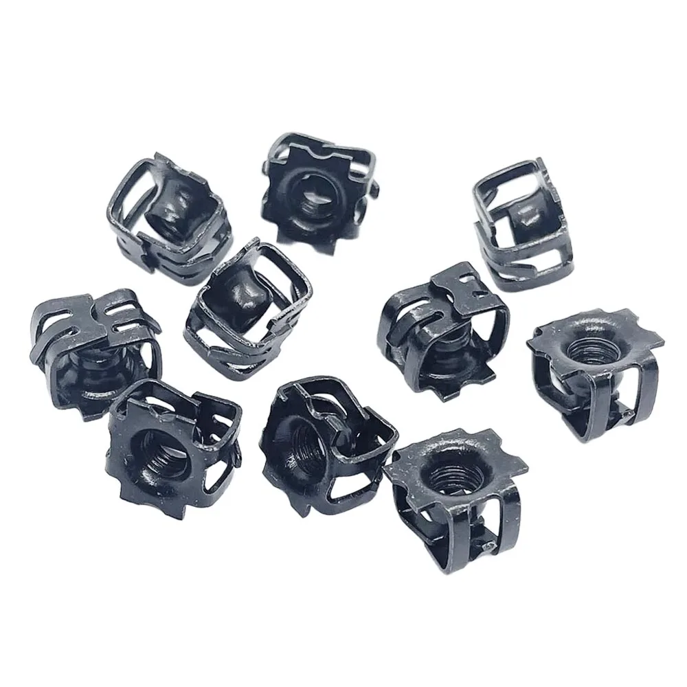 10pcs Metal Retainer U Type Clip Nut License Plate Bumper Retaining Nut Clips 65 Manganese