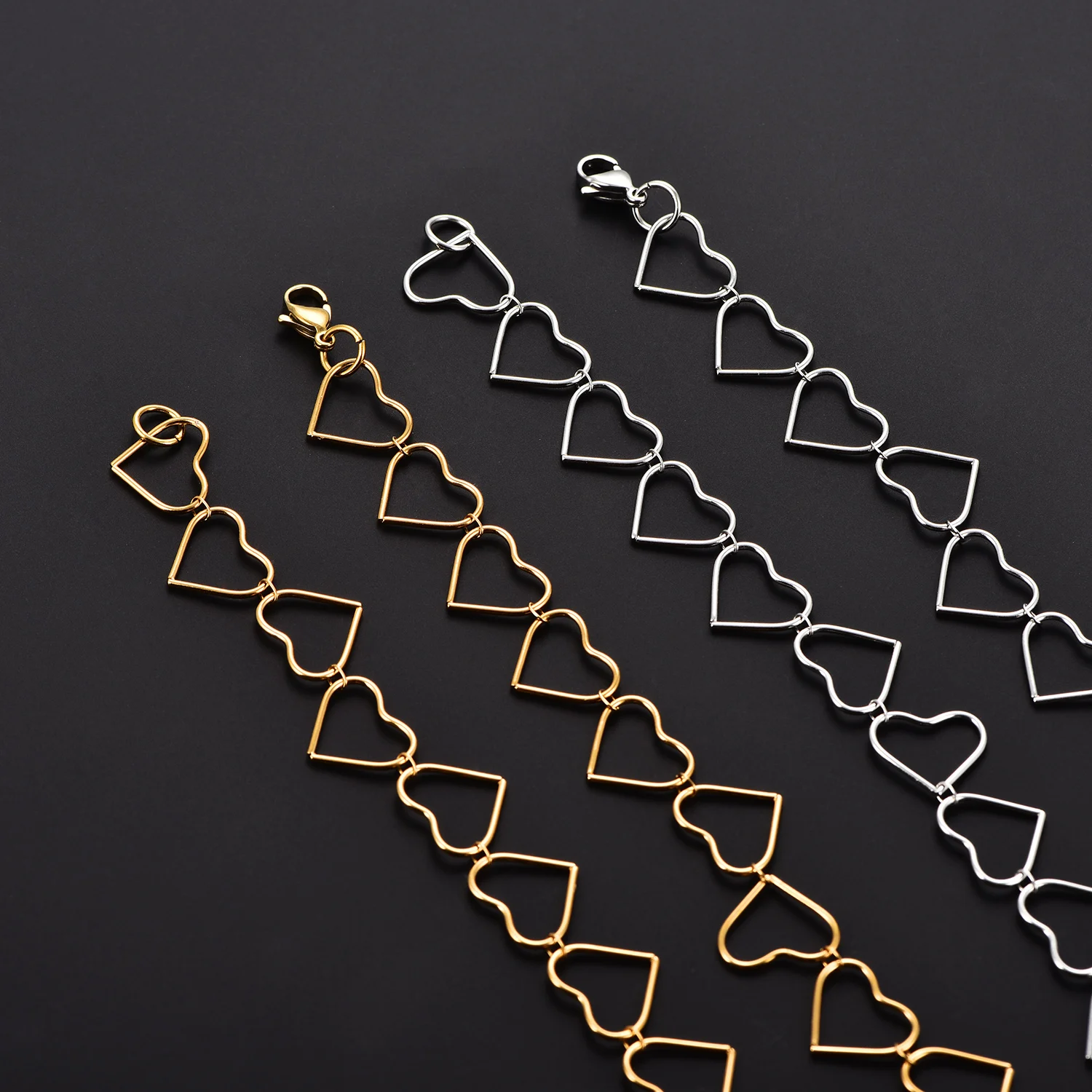 Urlaubs-Herz-Armband, Edelstahl-Armbänder für Damen, Süße Sommer-Strand-Fußkettchen, Urlaubs-Schmuckzubehör für Mädchen – Detail 2