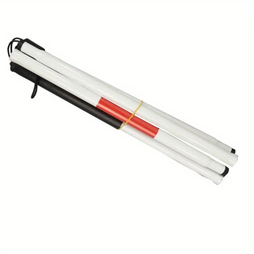 Aluminum Alloy Blind Walking Stick Adjustable Height Reflective Hiking Trekking Pole Anti-slip Grip Portable