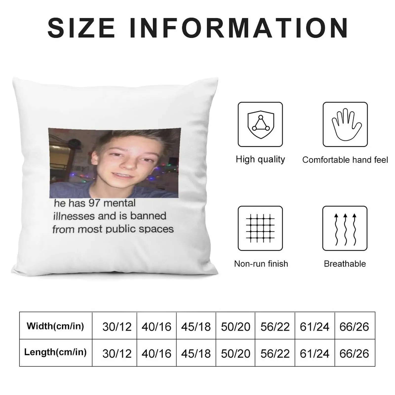 he has 97 mental illnesses wes10 Throw Pillow Christmas Covers Decorative Cushions For Living Room ornamental pillows pillow