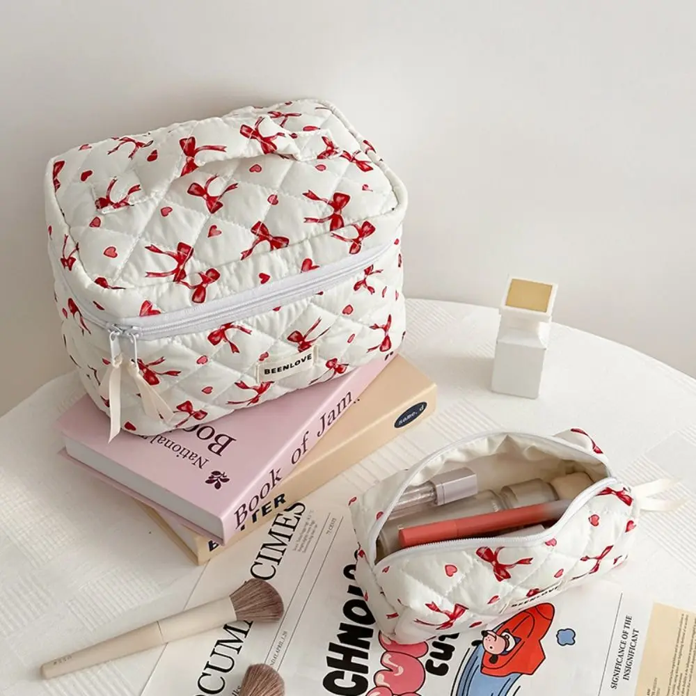 

Cute Bowknot Pen Bag Large Capacity Multifunctional Pencil Case Stationery Bag for School Office