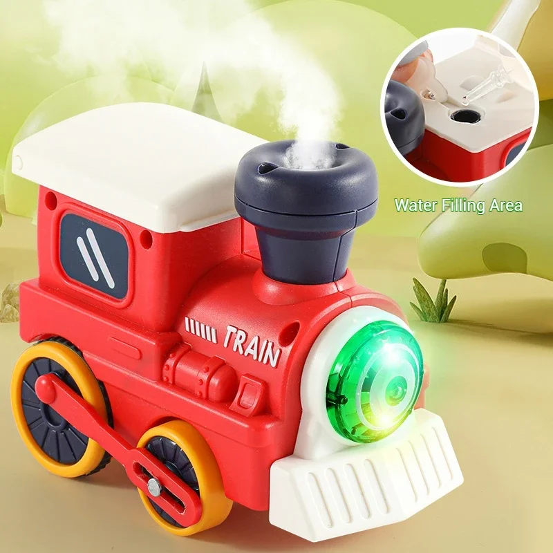 Children Electric Track Train Steam Rail with Light&Music Mini Engineering Car Set Kids Puzzle Boy Toys Xmas Gifts