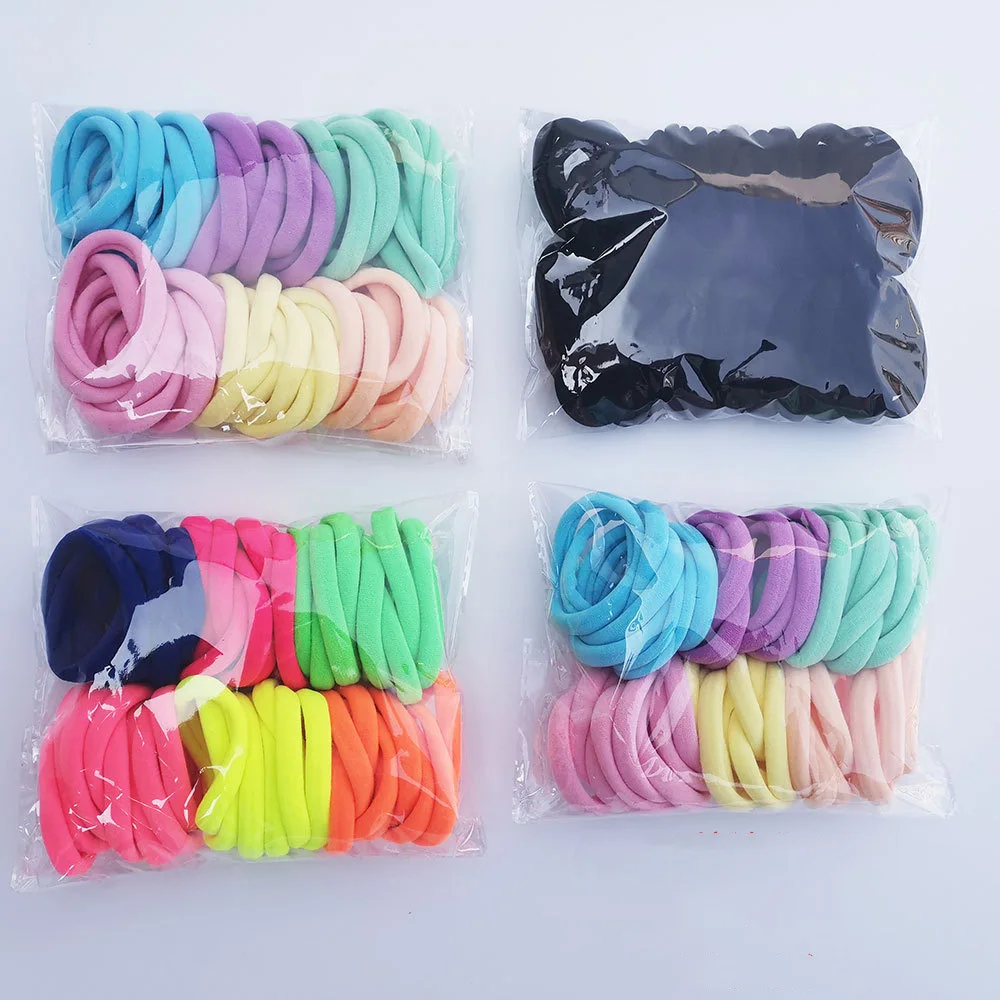 50Pcs 4cm Hair Accessories for Women Hair Ring Rope Traceless Girls Gum Springs Elastic Hairbands Headdress Ties Rubber Bands