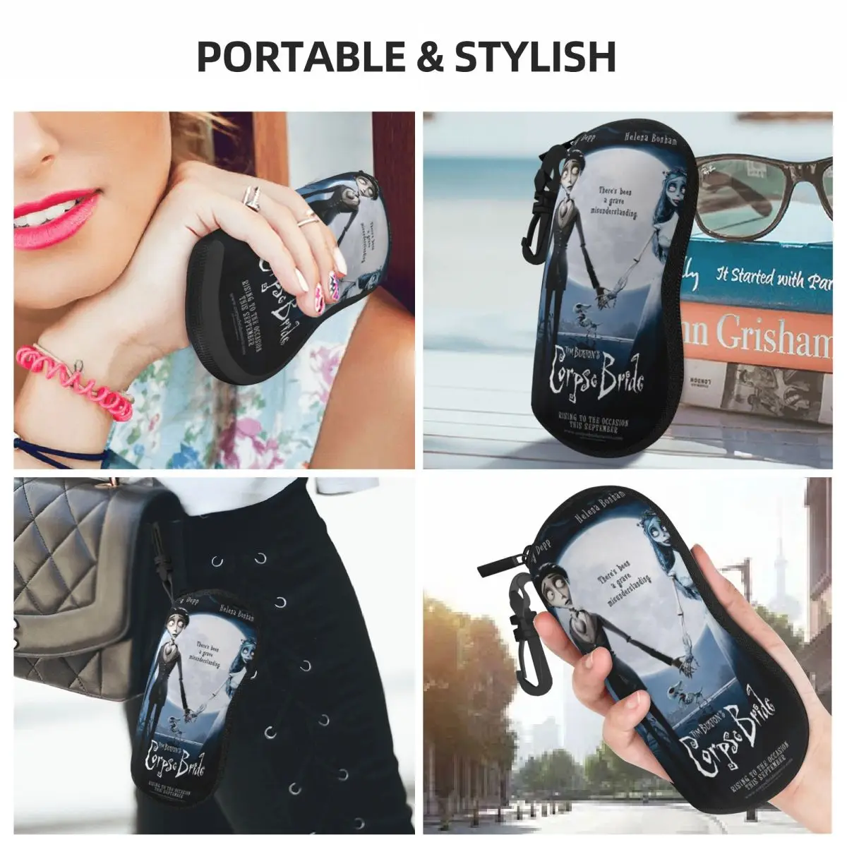 Custom Corpse Bride Shell Glasses Case Unisex Travel Eyeglasses Case Sunglasses Protector Box