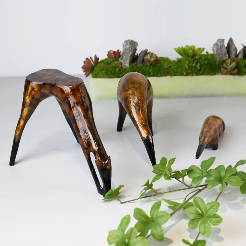 Creative minimalist abstract art ornament home living room table top tea geometry animal sculpture decoration