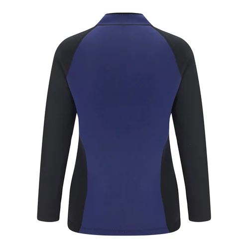 Imagen 2 del producto Traje de neopreno de 2mm para mujer, Top con cuello levantado, manga larga, cremallera, bloque de Color, chaqueta térmica para surfear para nadar, snorkel y bucear