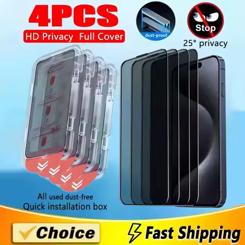 4-1Pcs Dust Free Privacy Glass For Samsung A26 A25 A56 A36 A16 A06 A33 A55 A54 A53 A52 A35 A34 S25 Ultra S24 S23 S22 Plus S21 FE