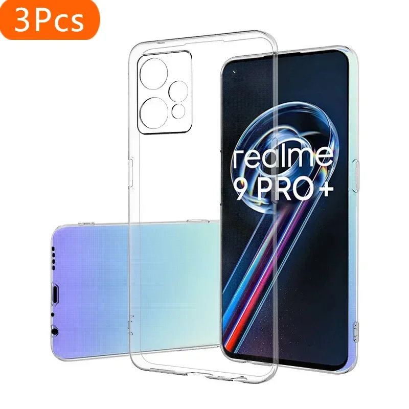 

3Pcs Case For OPPO Realme 9 Pro Plus Soft TPU Clear Camera Protection Cover On For Realme 9 Pro+ Realme9 Pro C35 Phone Case