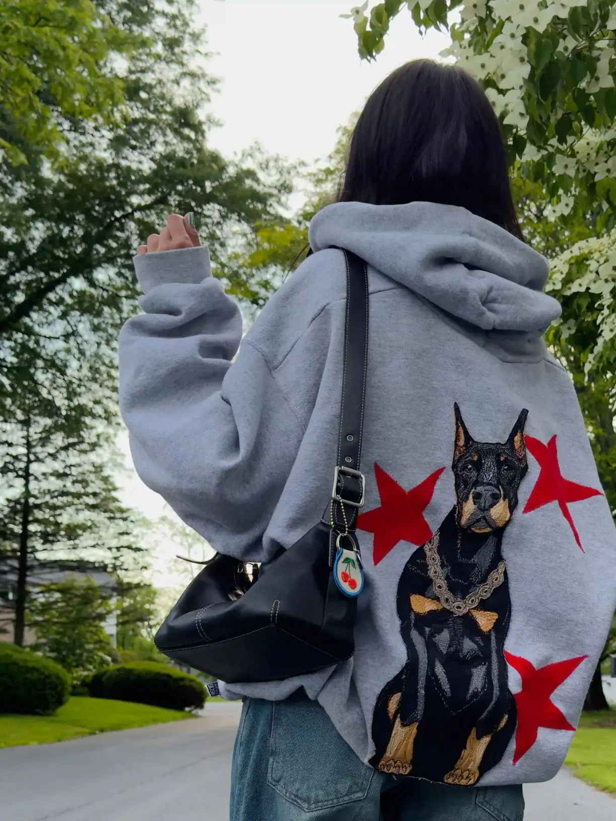 

Virgencita Zip Up Hoodies Patchwork Dog Pattern Women Streetwear Y2k Tops Sweatshirt Hoodie Harajuku Grunge Goth Women Clothing