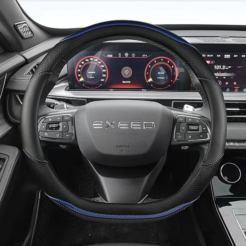 Carbon Fiber +Leather D Shape Car Steering Wheel Cover For Chery Exeed VX 2021 2022 LX 2019-2022 TXL 2019-2022 Auto Accessories 5