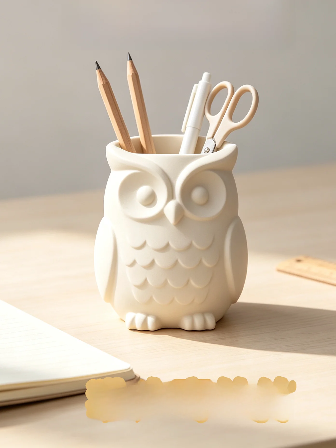 handmade-cartoon-owl-silicone-pen-holder-cement-sandstone-pourable-storage-organizer-desk-accessories-home-decoration