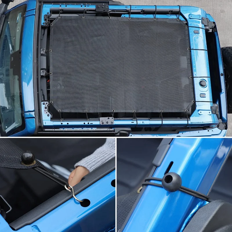 Sunshade Mesh Shade Top Cover Provides Roof UV Sun Protection For Ford Bronco 2 Door 2021 2022 2023 Accessories