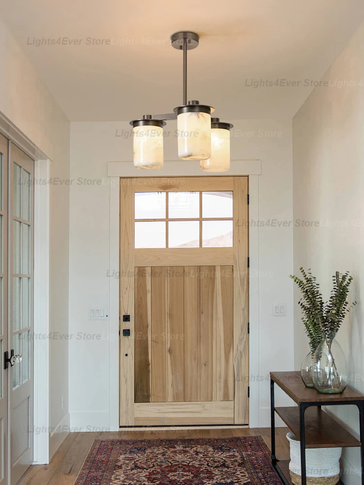 Modern Handmade Luxury Alabaster Chandelier Elegant Marble Suspension Home-applicant Lamp For Dining Room Living Room Table