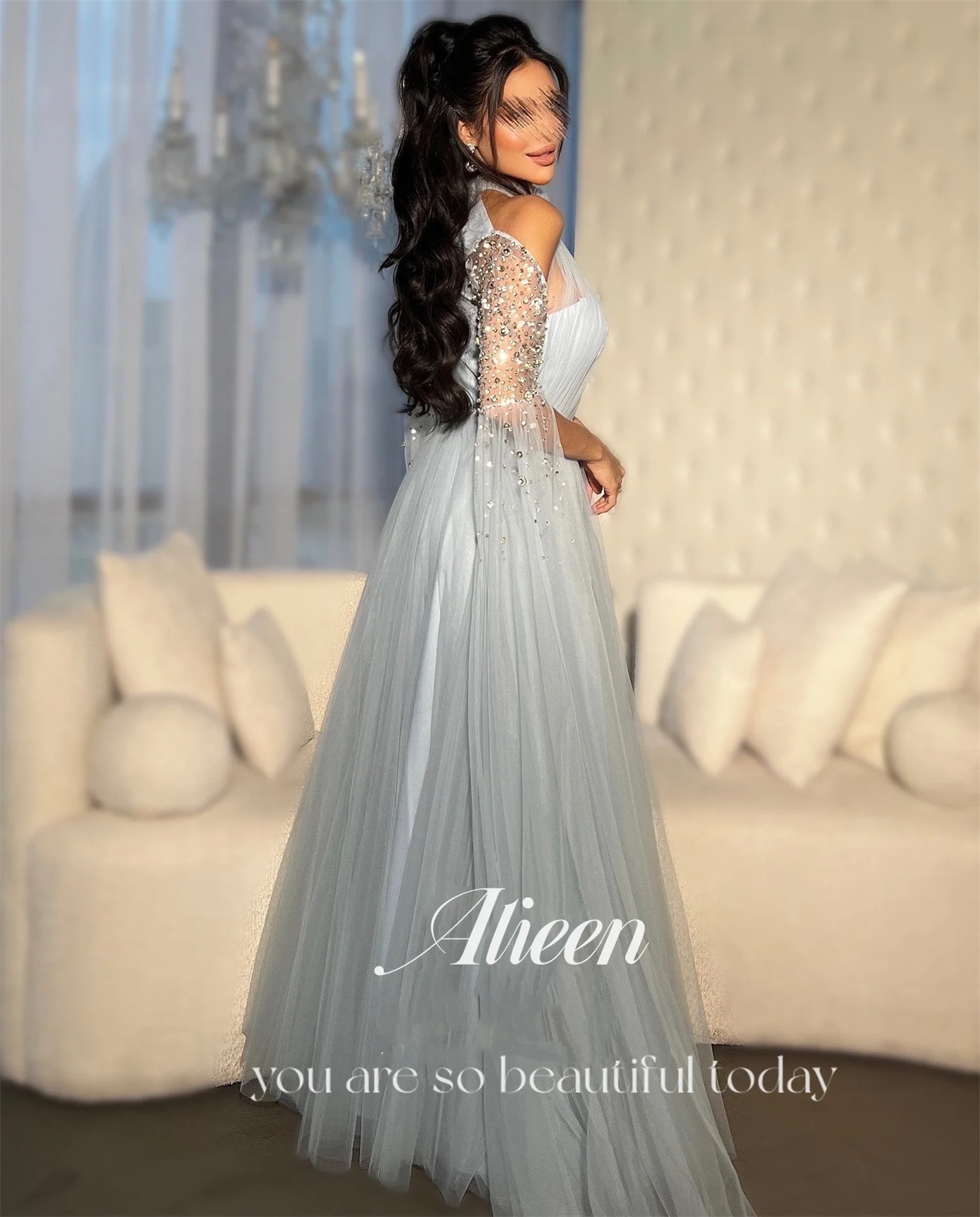 アイリーン フォーマルドレス ガラ Aライン レディース プロムドレス 2025 グレー カスタム ベスティドス デ フェスタ ウェディング パーティー ドレス イブニング