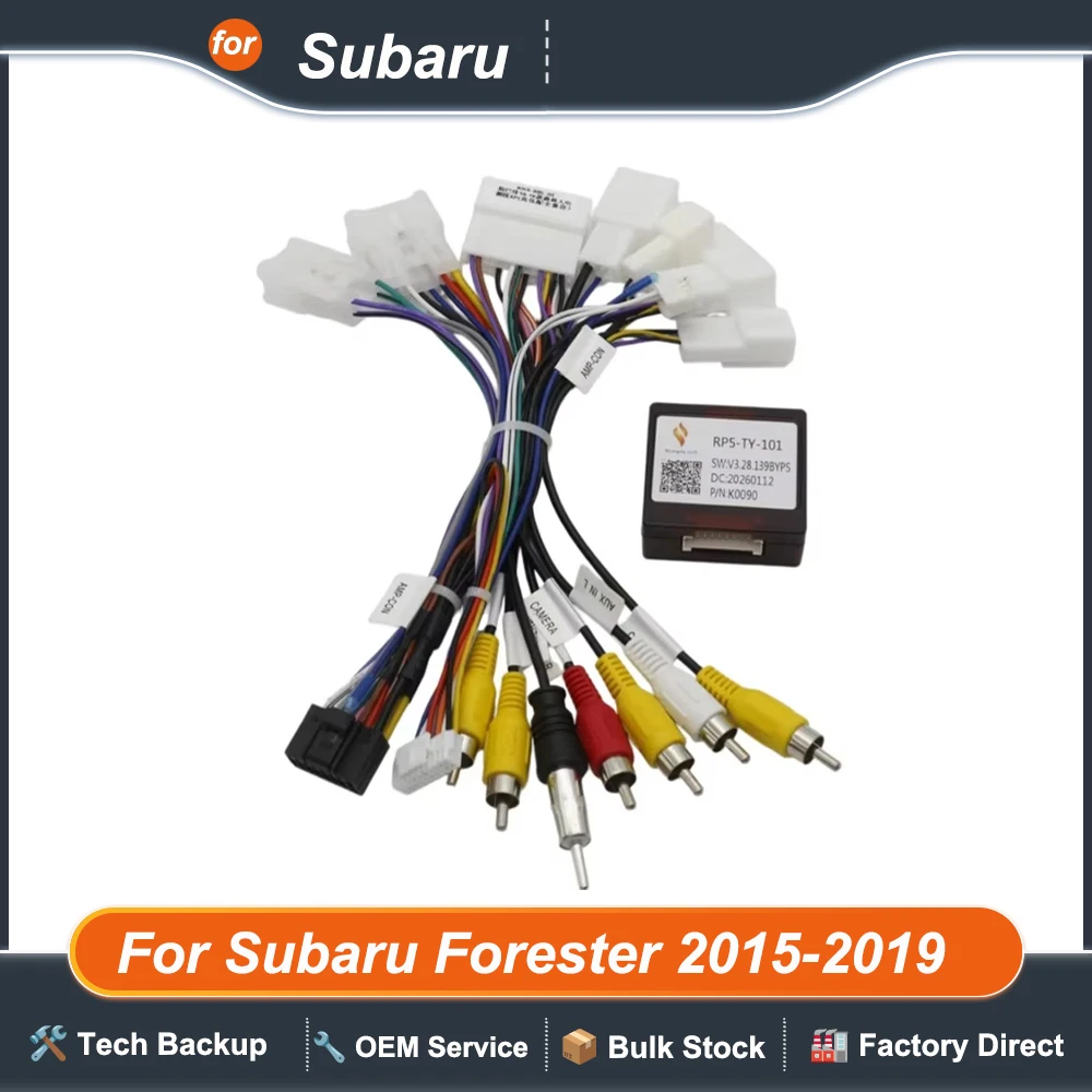 For Subaru Forester 2015-2019 Car Radio Wiring Harness Adapter Cable and CANBUS Decoder Options