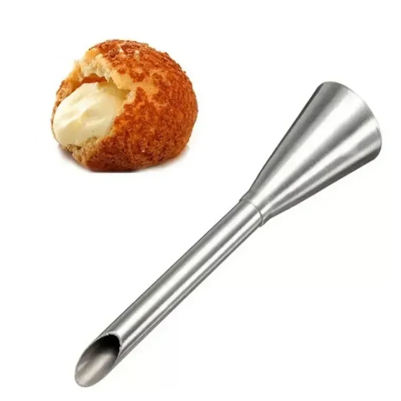 Hot Cream Icing Piping Nozzle Tip 1PC Stainless Steel Cupcake Puffs Injection Russian Syringe Puff Nozzle Tip Pastry Tool